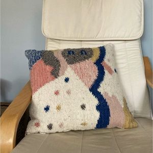 Handwoven MINNA wool pillow cover with insert